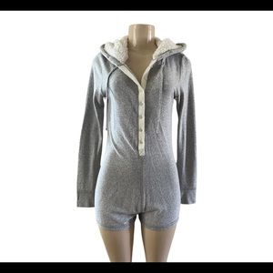 NWT - A&F - Fleece Romper w/ Sherpa hood - Size S